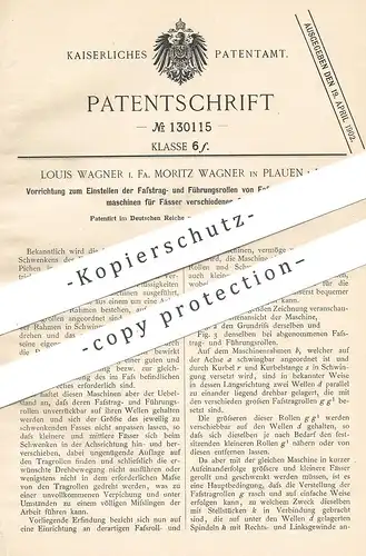 original Patent - Louis Wagner , Moritz Wagner , Plauen / Vogtland , 1900 , Fass , Fässer | Bierfass , Brauerei !!!