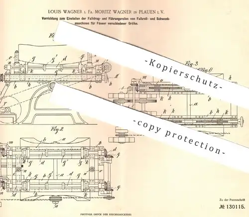 original Patent - Louis Wagner , Moritz Wagner , Plauen / Vogtland , 1900 , Fass , Fässer | Bierfass , Brauerei !!!