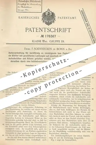 original Patent - F. Soennecken , Bonn / Rhein , 1905 , Papier - Ordner | Aktenordner , Buch , Büro , Akten - Ablage !!
