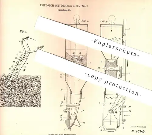 original Patent - Friedrich Heydemann , Ilmenau , 1896 , Handsägegerät | Handsäge | Säge , Holz , Holzsäge , Sägen