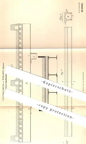 original Patent - Gottfried Pietzka , Witkowitz / Mähren , 1891 , Drehbarer Doppelflammofen | Flammofen | Ofen , Eisen