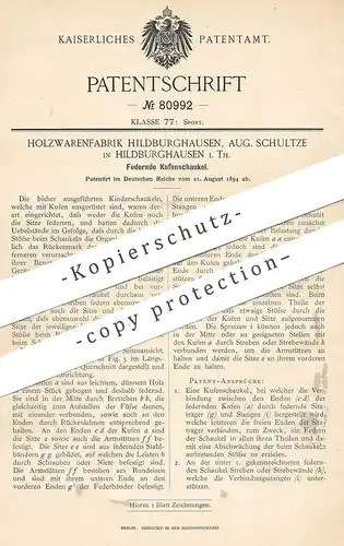 original Patent - Holzwarenfabrik Hildburghausen , Aug. Schultze | Federnde Kufenschaukel | Schaukel , Kinderschaukel