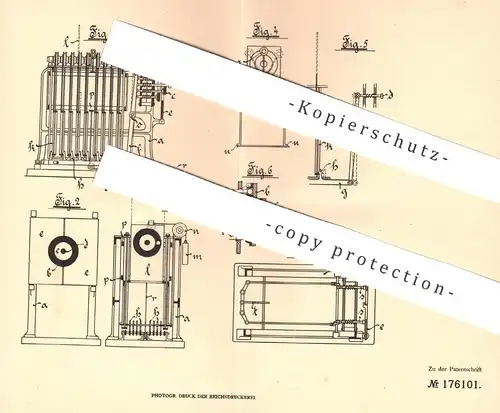 original Patent - Georg Starck , Weingarten / Pfalz 1905 | vom Schützenstand aus zu bedienende Schießscheibe | Schützen