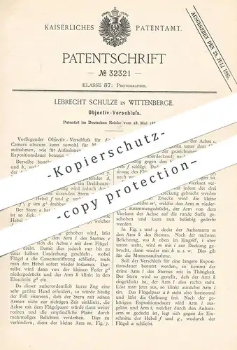 original Patent - Lebrecht Schulze , Wittenberge , 1884 , Objektiv - Verschluss | Foto , Kamera , Fotograf , Photography