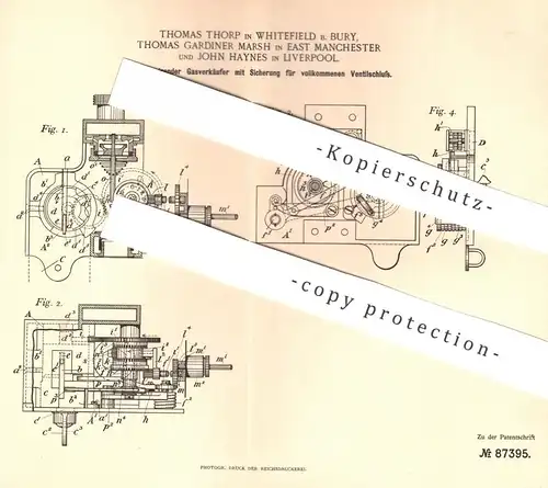 original Patent - Thomas Thorp , Whitefield / Bury | Th. Gardiner Marsh , Manchester | John Haynes , Liverpool | Gas