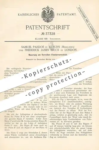 original Patent - Samuel Pardoe , Kilburn , Middlesex | Frederick James Biggs , London , England | Fenster - Verschluss