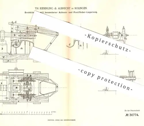 original Patent - Th. Kieserling & Albrecht , Solingen , 1885 , Drehhammer | Hammer , Metall , Eisen , Hämmer !!