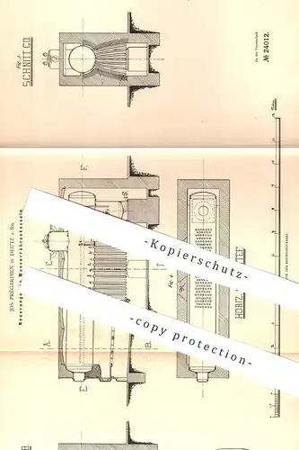 original Patent - Jos. Prégardien , Deutz / Rhein / Köln 1883 , Wasserröhrenkessel | Wasser - Röhrenkessel | Dampfkessel