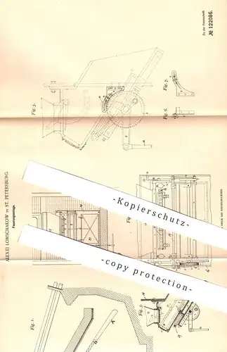 original Patent - Alexei Lomschakow , St. Petersburg / Russland , 1899 , Feuerungsanlage | Feuerung , Ofen , Heizung !!!