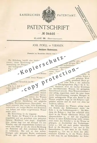 original Patent - Joh. Poell , Viersen / Mönchengladbach , 1896 , Heizbare Badewanne | Heizung , Wanne , Klempner !!!