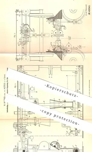 original Patent - H. Hoeber , Alfeld / Leine / Hannover , 1889 , Kupplung für Eisenbahnen | Eisenbahn , Zug , Lokomotive