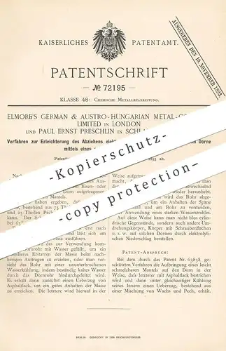 original Patent - Elmore's German & Austro Hungarian Metal Comp. Ltd. London | Paul Ernst Preschlin , Schladern | Rohr !