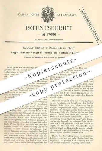 original Patent - Rudolf Meyer , Ölmühle / Plön , 1881 , Doppelt wirkender Zügel | Pferdegeschirr | Pferd , Pferde !!!