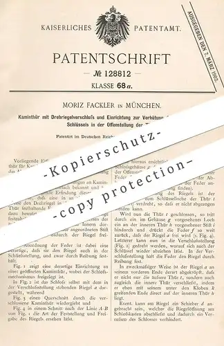 original Patent - Moriz Fackler , München , 1900 , Kamintür | Ofentür | Kamin , Ofen , Ofenbauer , Feuerung | Tür !!!