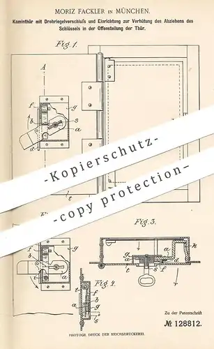 original Patent - Moriz Fackler , München , 1900 , Kamintür | Ofentür | Kamin , Ofen , Ofenbauer , Feuerung | Tür !!!