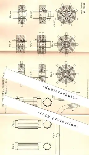 original Patent - Salomon Frank , Frankfurt / Main , 1897 , Rohre mit Rippen oder Rillen zu versehen | Rohr , Metall !!