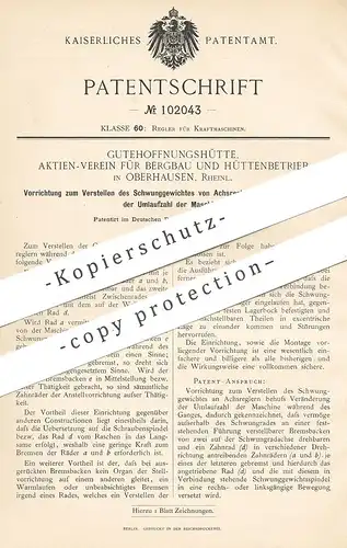 original Patent - Gutehoffnungshütte , Aktien Verein für Bergbau & Hüttenbetrieb , Oberhausen , 1898 , Motor - Regler