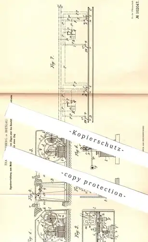 original Patent - Franz Goldberg , Breslau , 1897 , Signalvorrichtung zum Melden des Reißens von Zügen | Zug , Eisenbahn