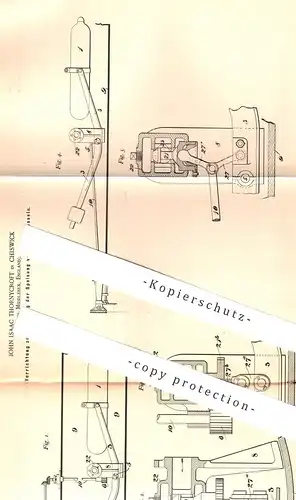 original Patent - John Isaac Thornycroft , Chiswick , Grafschaft Middlesex , England | Speisung der Dampfkessel | Kessel