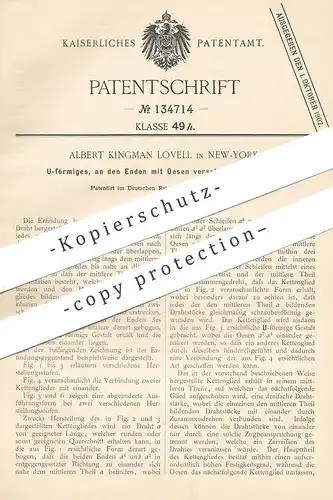 original Patent - Albert Kingman Lovell , New York , 1901 , U-förmiges Kettenglied mit Ösen | Kette , Ketten , Schmuck
