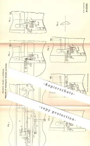 original Patent - Maurice Grant , London , England , 1892 , Nähmaschine für Doppelstich , Kettenstich u. Zierstich