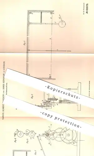 original Patent - Samuel Robert Baildon , James Kershaw , London , 1892 , Fächelmaschine | Fächer , Gebläse | Punkah !