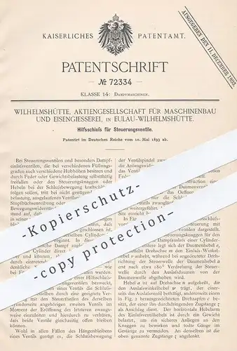 original Patent - AG für Maschinenbau & Eisengiesserei , Eulau - Wilhelmshütte , 1893 , Steuerungsventil | Dampfmaschine