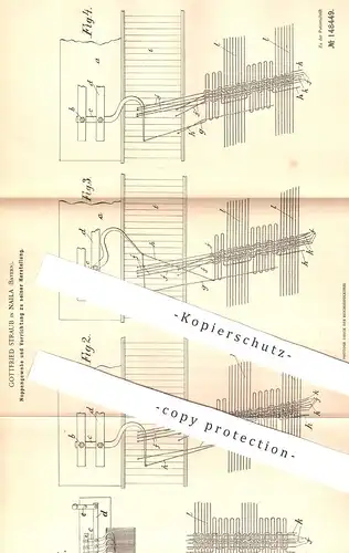 original Patent - Gottfried Straub , Naila , Bayern | Hof | 1902 , Noppengewebe | Gewebe , Faden , Weben , Webstuhl !!