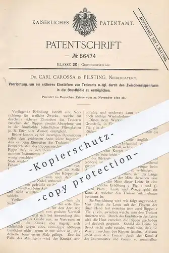 original Patent - Dr. Carl Carossa , Pilsting , Bayern , München  Landau | Troikart , Trokar | Punktion , Medizin , Arzt