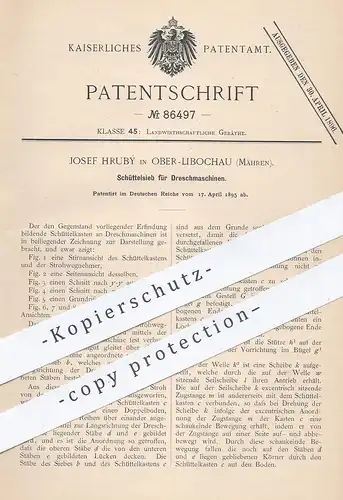 original Patent - Josef Hrubý , Ober Libochau / Mähren , 1895 , Schüttelsieb für Dreschmaschinen | Dreschen , Drescher !