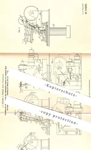 original Patent - J. J. Keller , Marle , Aisne , Frankreich , 1897 , Abziehen der Spule vom Spulendorn an Spulmaschine !