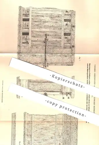 original Patent - Thomas Greenwood , Thomas Edward Redman , Calne , England , 1879 , Kühlraum - Schieber | Tür - Riegel