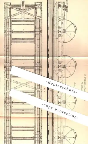 original Patent - Ján Palecek , Frankfurt / Main , 1880 , Flussschiffsmaschine | Fluss - Schiff | Schiffbau , Schiffe !!