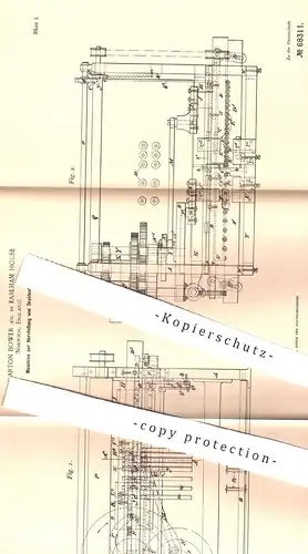 original Patent - James Garton Bower , Earlham House , Norwich , England , 1892 , Drahtnetz | Draht , Maschendraht !!!