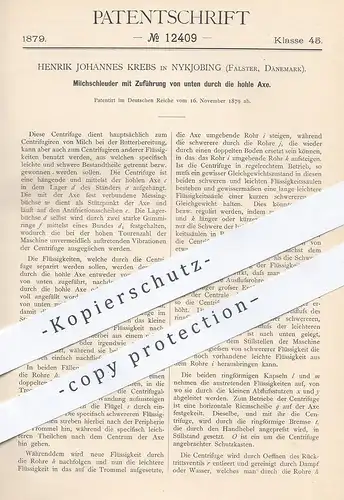 original Patent - Henrik Johannes Krebs , Nykjobing , Falster , Dänemark , 1879 , Milchschleuder | Milch - Schleuder !!!