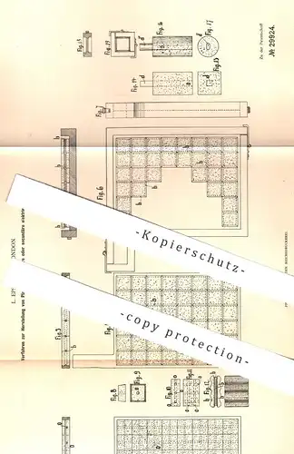 original Patent - L. Epstein , London , 1884 , Platten für primäre o. sekundäre elektrische Batterien | Batterie !!!