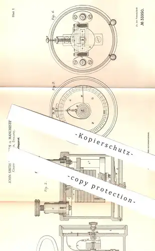 original Patent - John Smith Raworth , Manchester , Lancaster , England , 1885 , Elektrischer Messapparat | Strom