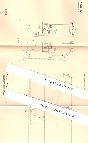 original Patent - Otto Marr , Leipzig , 1901 , Durch den fahrenden Zug gestellte Wegschranke | Eisenbahn - Schranke !!!