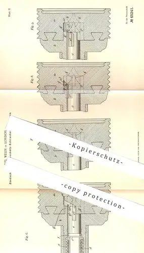 original Patent - Axel Welin , London 1891 , Zündschloss für Geschütz - Schraubenverschluss | Waffen , Gewehr , Munition