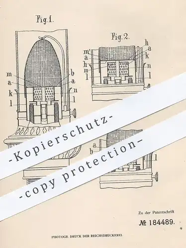 original Patent - Julius Braunschild , Paris , 1906 , Blaubrenner f. flüssiges Kohlenwasserstoff | Brenner , Licht , Gas