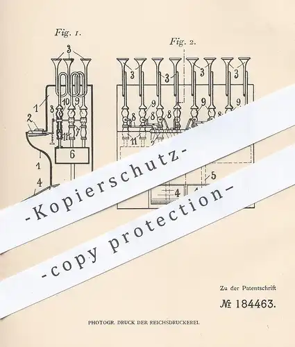 original Patent - Adolf Brahtz , Berlin , 1906 , Tasteninstrument | Musikinstrument , Musik , Blasinstrument , Orchester