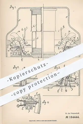 original Patent - Oscar Heine , Leubnitz / Neuostra , 1905 , Aufzug mit Seilentlastung für Bogenlampen | Lampe , Licht !