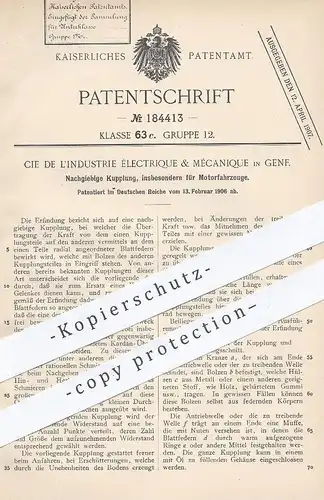 original Patent - Cie de L'Industrie Électrique & Mèchaniqué , Genf , 1906 , Kupplung f. Motorfahrzeuge | Motor Fahrzeug