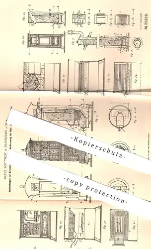 original Patent - Franz Lönholdt , Frankfurt / Main , 1882 , Verbrennung bei Heizung , Ofen , Herd , Kochherd , Backofen