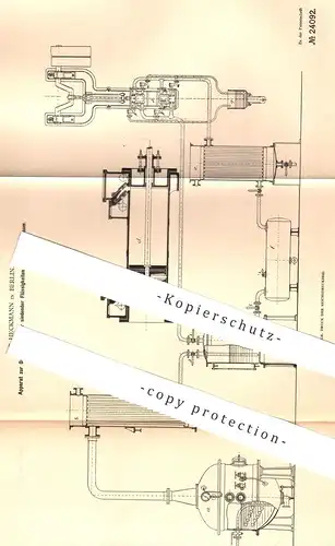 original Patent - C. Heckmann , Berlin , 1883 , Destillation höher siedender Flüssigkeiten im luftleeren Raum | Chemie !