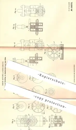 original Patent - Jakob Antoni , Köln / Deutz , 1898 , Herstellung von Speichenrädern aus einem Stück | Speichen , Rad !
