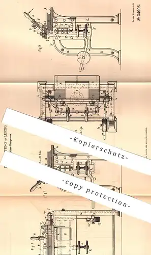 original Patent - Dietz & Listing , Leipzig , 1885 , Buchrücken - Rundpresse | Buch - Presse | Buchbinder , Buchbinderei