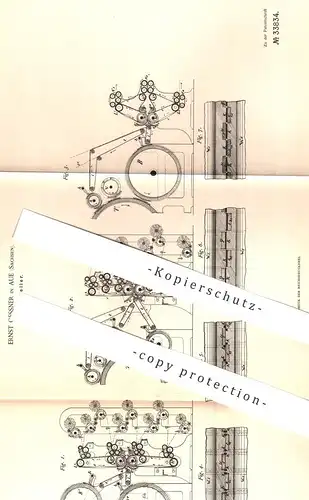 original Patent - Ernst Gessner , Aue / Sachsen , 1885 , Florteiler | Flor , Peigneur , Spinnen , Stoff , Garn , Gewebe