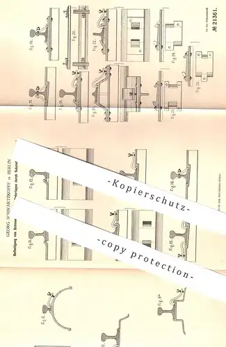 original Patent - Georg Schwartzkopff , Berlin , 1882 , Befestigung von Schienen | Eisenbahn , Straßenbahn , Schiene !