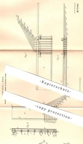 original Patent - Armin Krah , Berlin , 1893 , Vorzeichnen von Zierlinien auf Buchrücken | Buchbinder , Buch , Druck !!